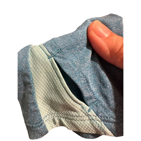 ๐ 2/$20 Road Runner Two Tones Turquoise Athletic Pullover with Thumb Holes sz L - Picture 4 of 10